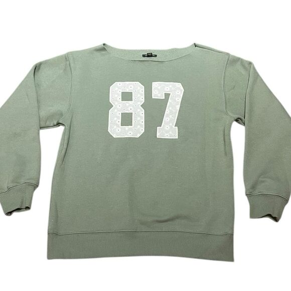 Wild Fable Women's Off-Shoulder Green Sweatshirt, Size XS, NWT - Picture 4 of 9